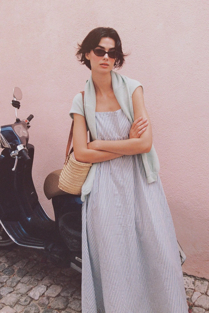 TROVATA~ Mirela blue stripe dress