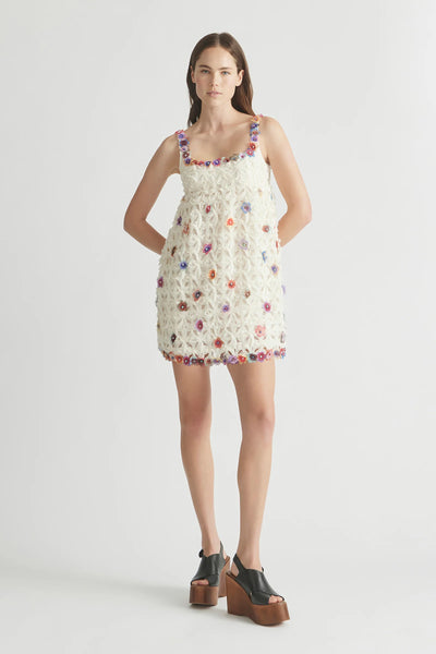 ANTIPODEAN~ Echo crochet flower mini dress