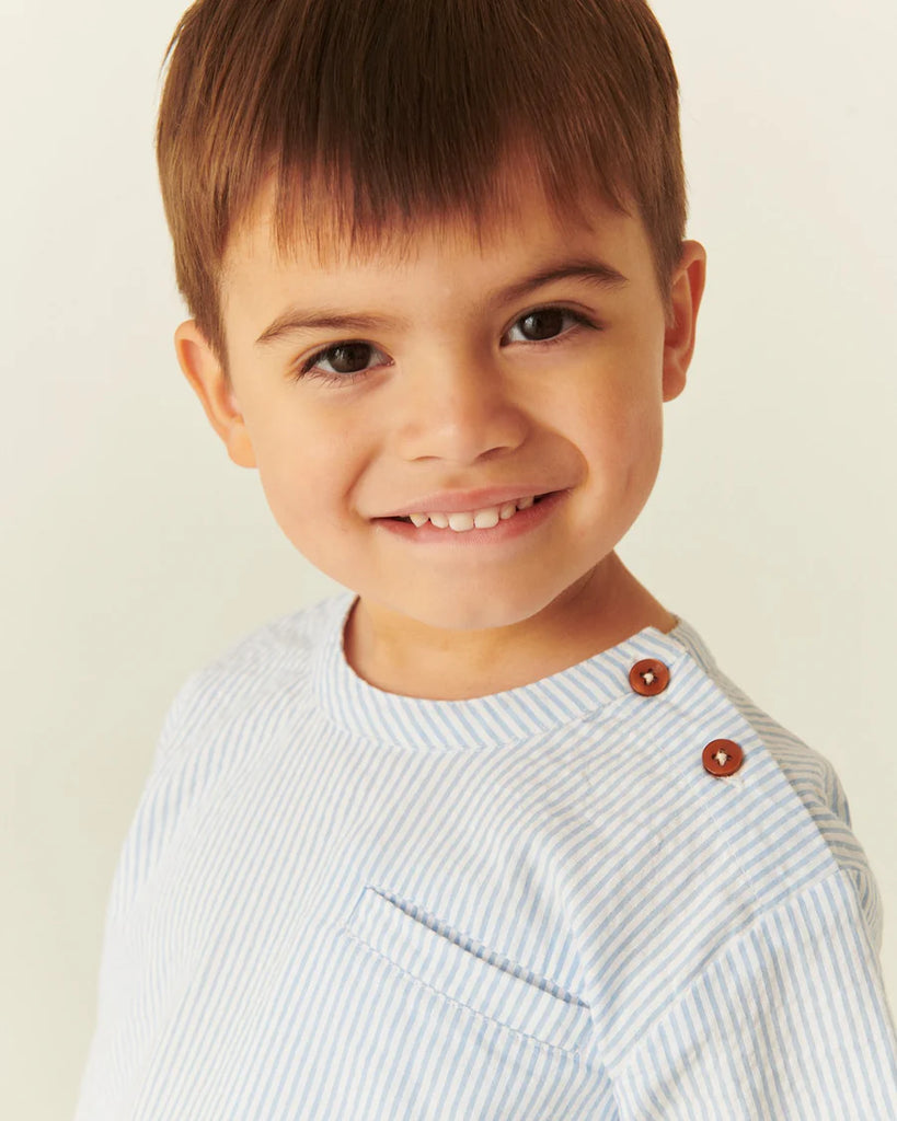 COPENHAGEN COLORS~ Seersucker short sleeve top