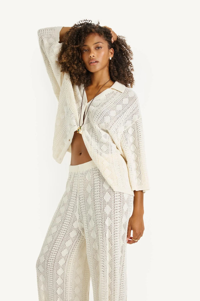 VITAMIN A~ Marea crochet resort shirt