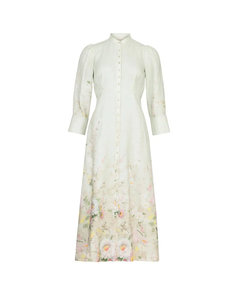 BYTIMO~ Linen floral button down dress
