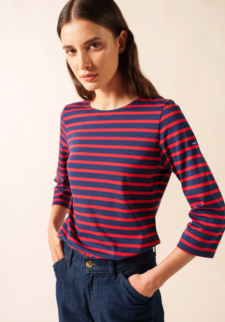 SAINT JAMES~ Galathee Breton 3/4 sleeve tshirt 4131