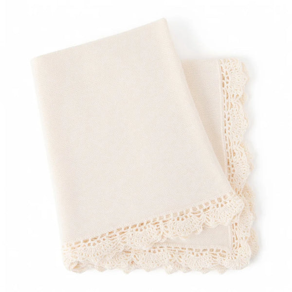 RACHEL RILEY~ Ivory crochet blanket