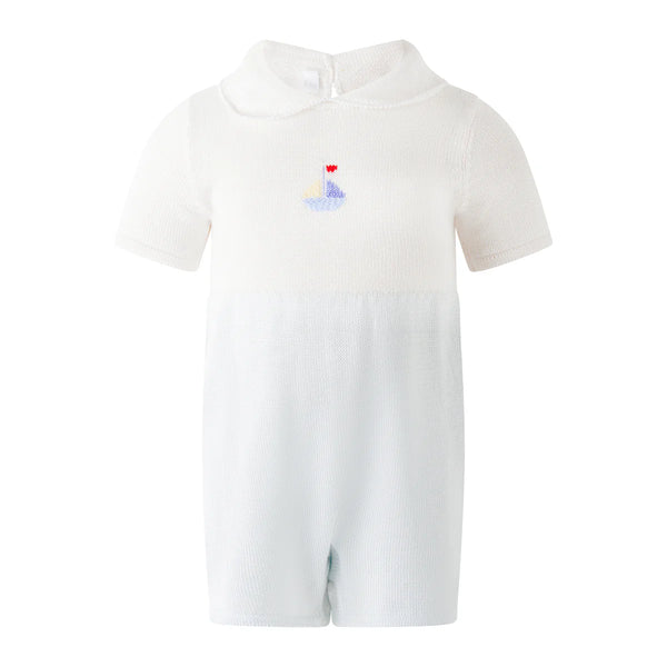 RACHEL RILEY~ Sailboat embroidered babysuit