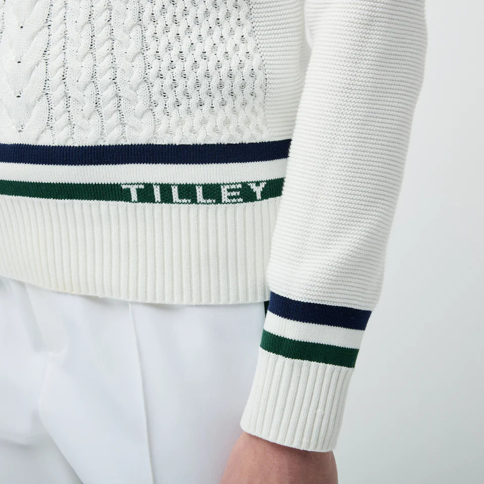 TILLEY~ Preppy deep V sweater