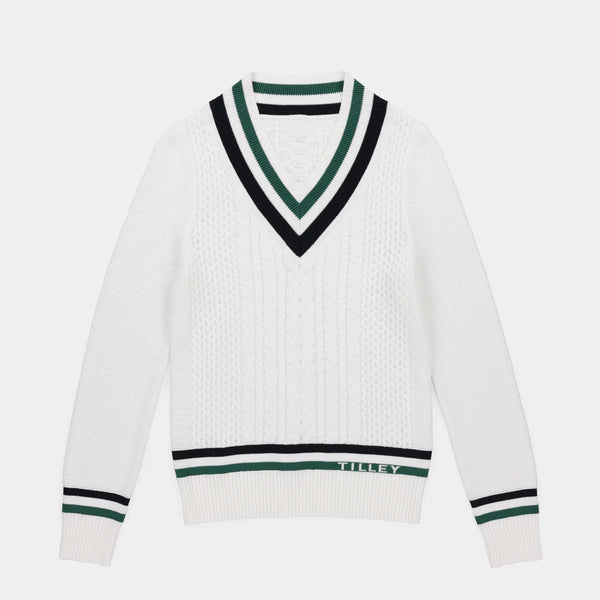 TILLEY~ Preppy deep V sweater