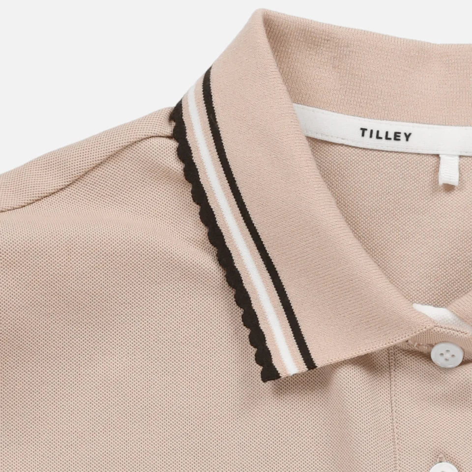 TILEY~ Preppy pique puff sleeve polo
