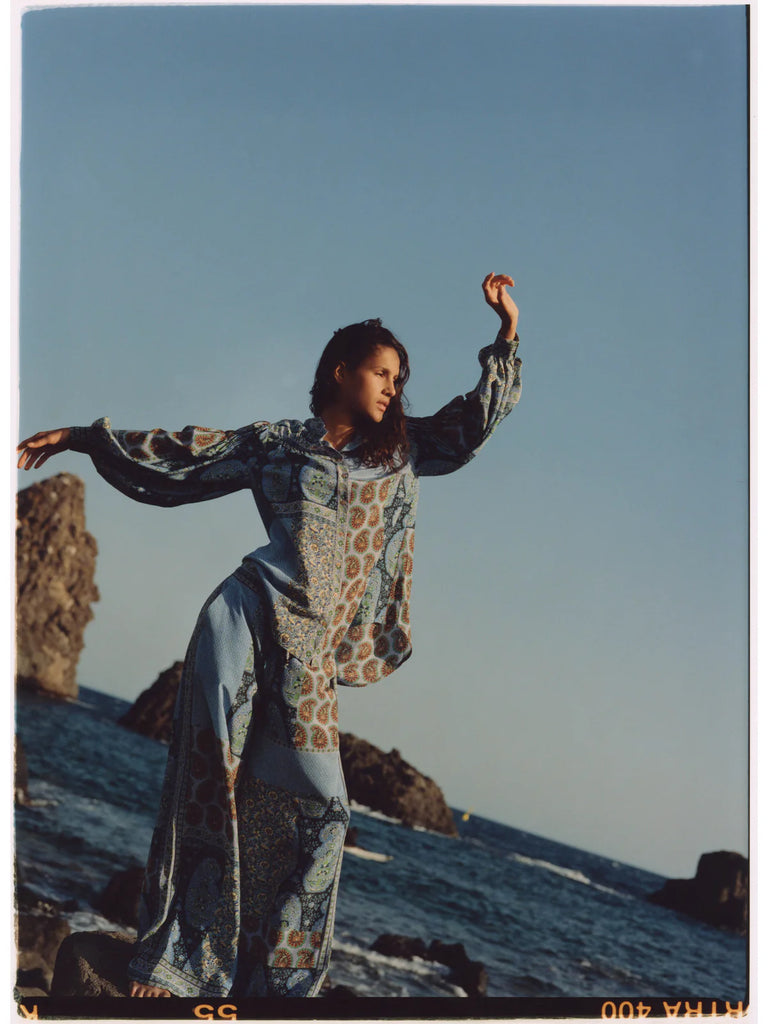 BOTEH~ Onda silk smock shirt