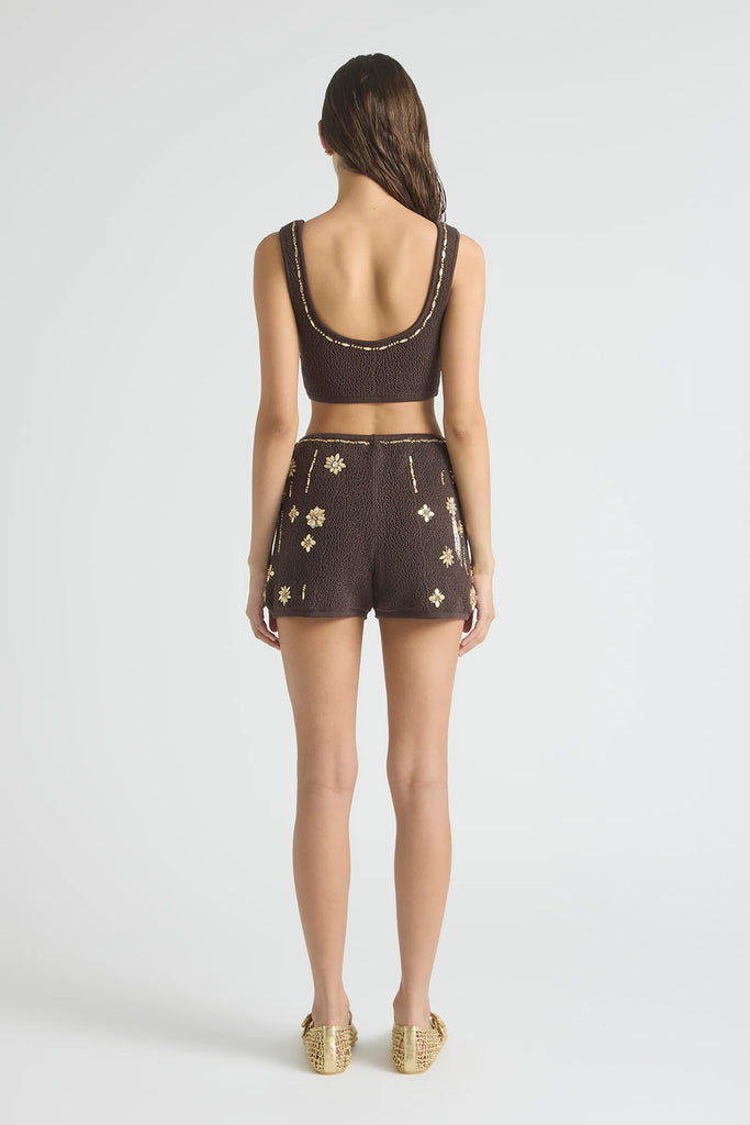 ANTIPODEAN~ In Bloom contrast binding crop top