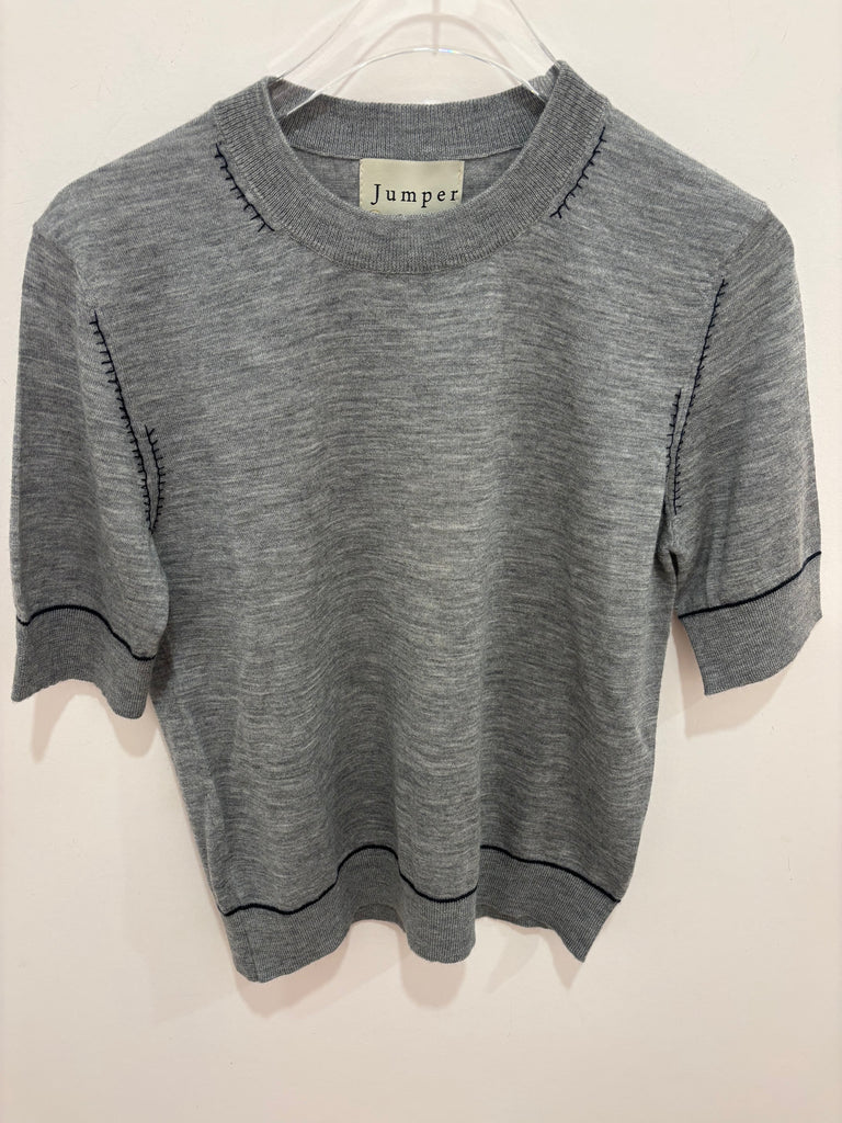 JUMPER 1234~ contrast stitch t-shirt