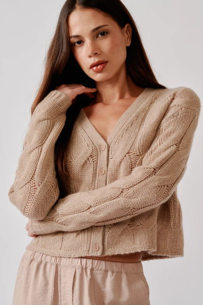SABLYN~Jolie v-neck cropped cable cardigan