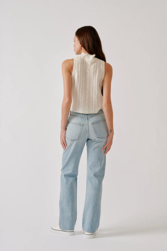 SABLYN~ Salvia sleeveless cable turtleneck