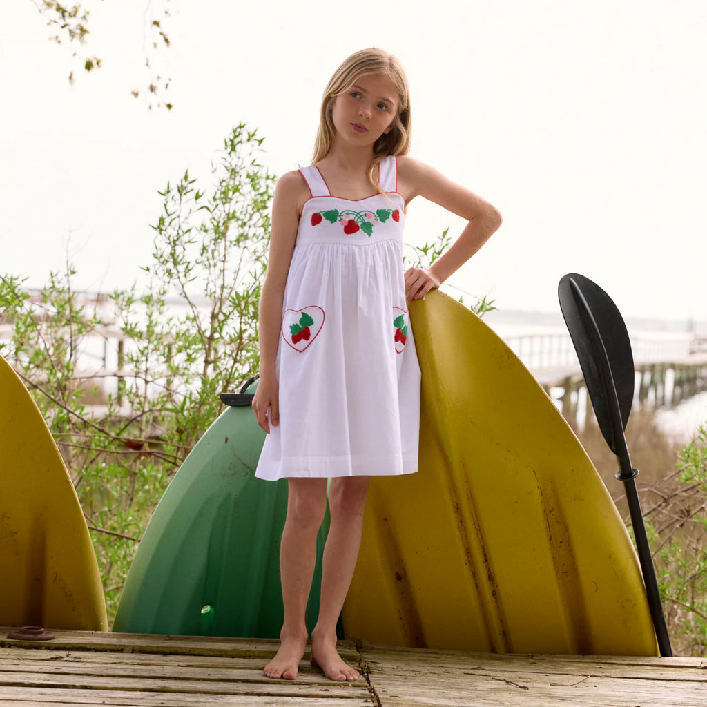 MINNOW~ Girls harbor mist heart pocket dress