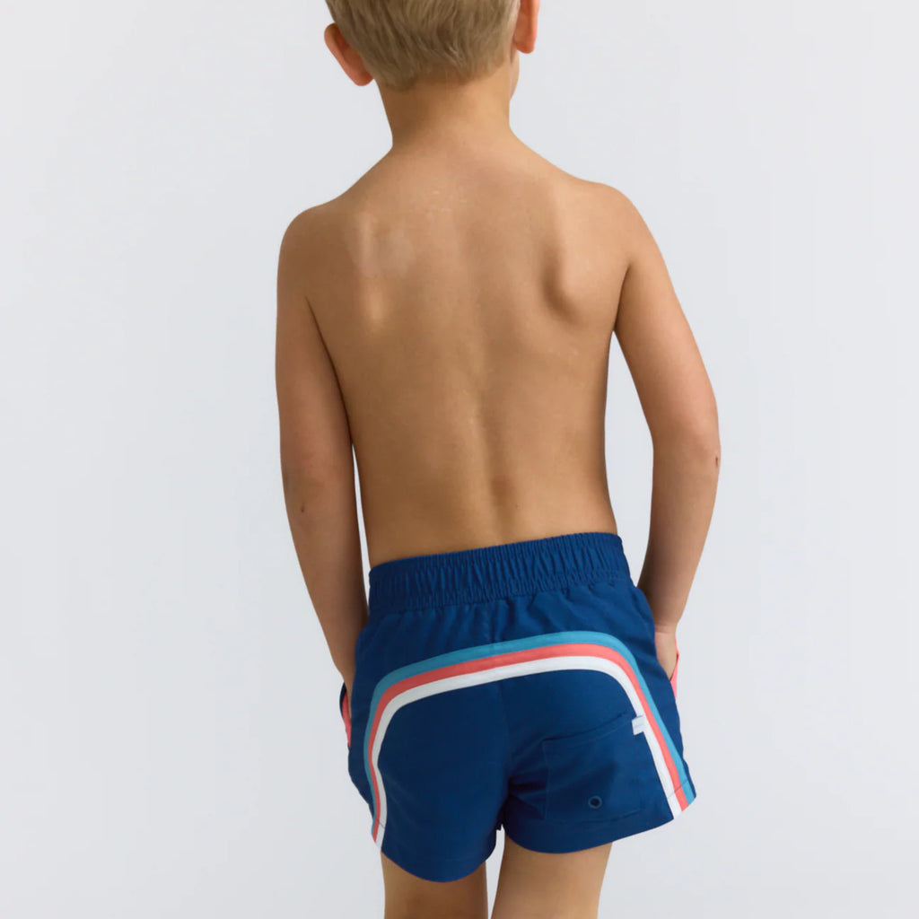 MINNOW~ Boys oyster blue stripe boardie