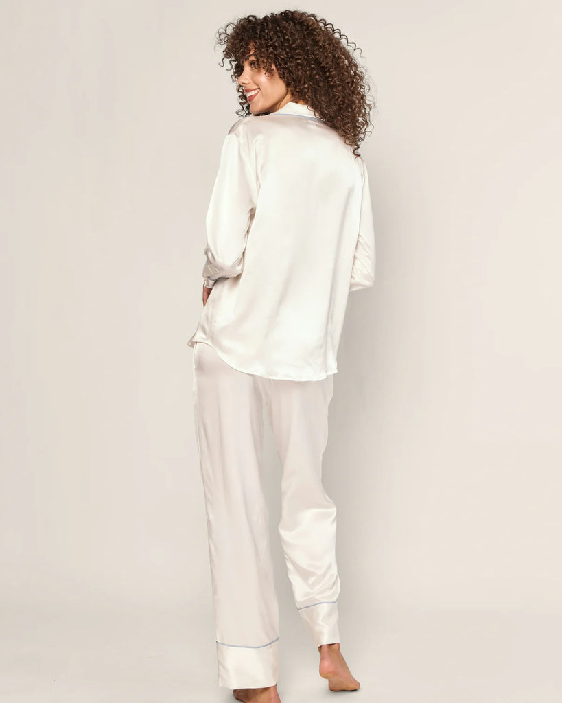 PETITE PLUME~Silk 2 pc pajama set with blue piping