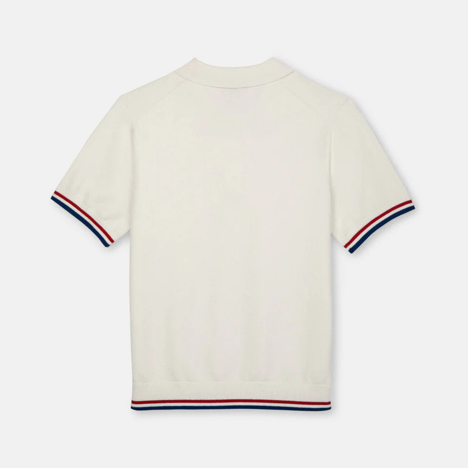 TILLEY~ Albatross polo white/red stripe
