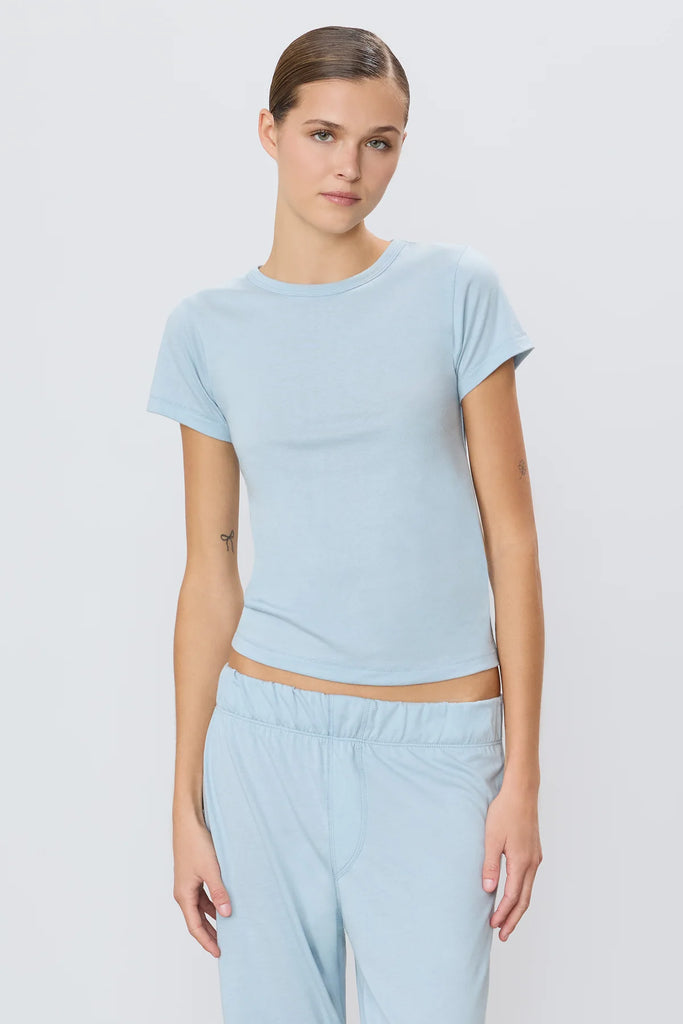 ETERNE~ Fitted crewneck short sleeve soft jersey T-Shirt 364-13