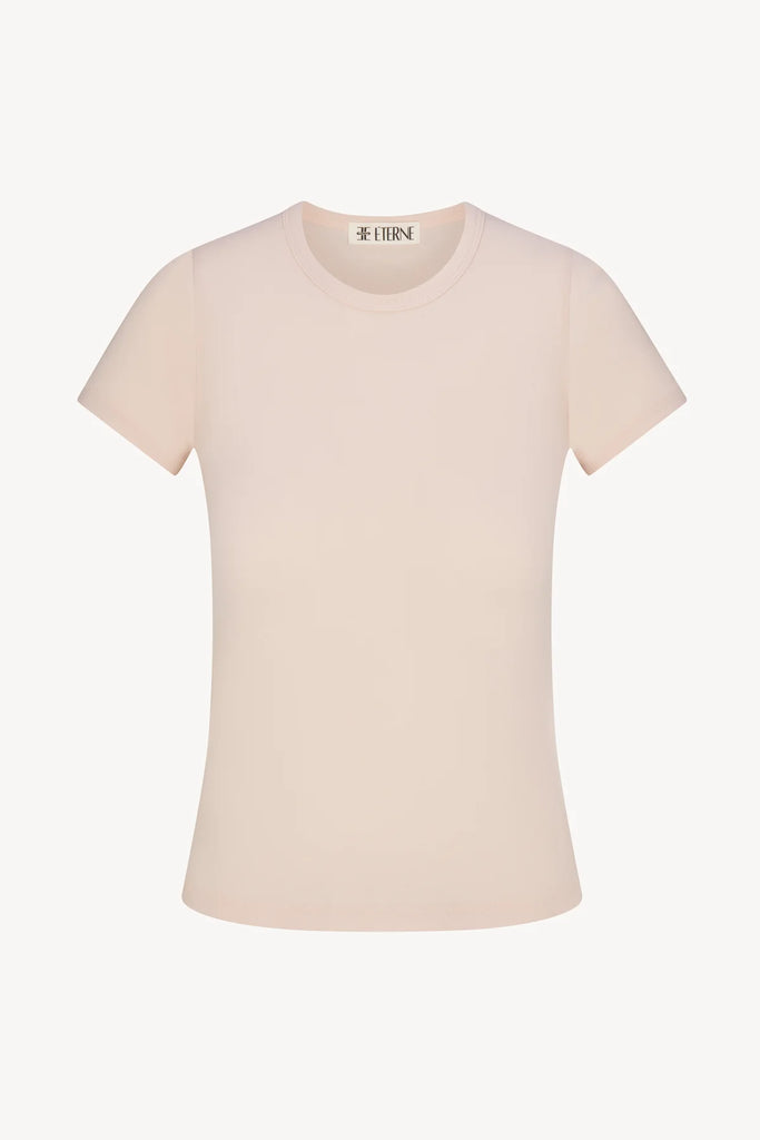 ETERNE~ Fitted crewneck short sleeve soft jersey T-Shirt 364-13