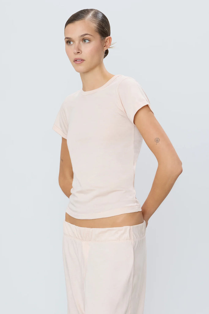 ETERNE~ Fitted crewneck short sleeve soft jersey T-Shirt 364-13