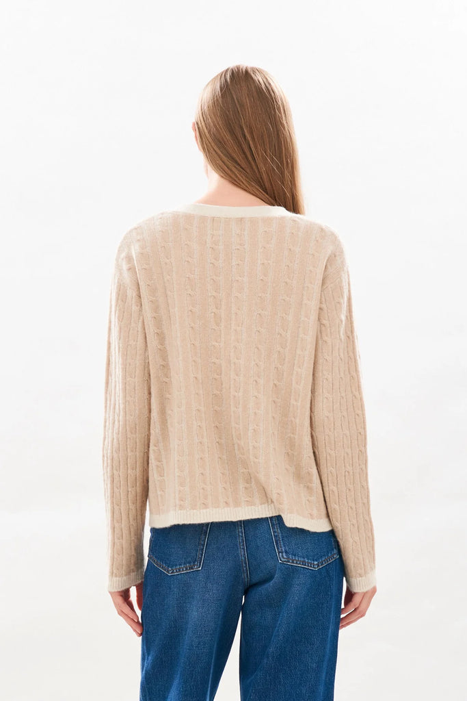 JUMPER 1234~ Oatmeal cashmere cable cardigan