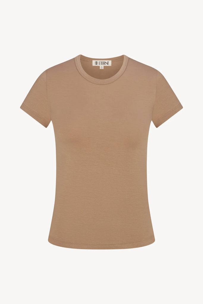 ETERNE~ Fitted crewneck short sleeve soft jersey T-Shirt 364-13