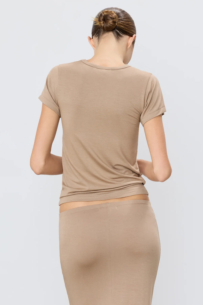 ETERNE~ Fitted crewneck short sleeve soft jersey T-Shirt 364-13