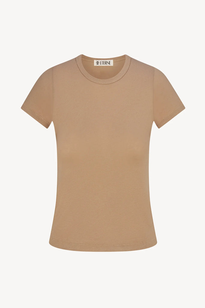 ETERNE~ Fitted crewneck short sleeve cotton modal T-Shirt 364-03