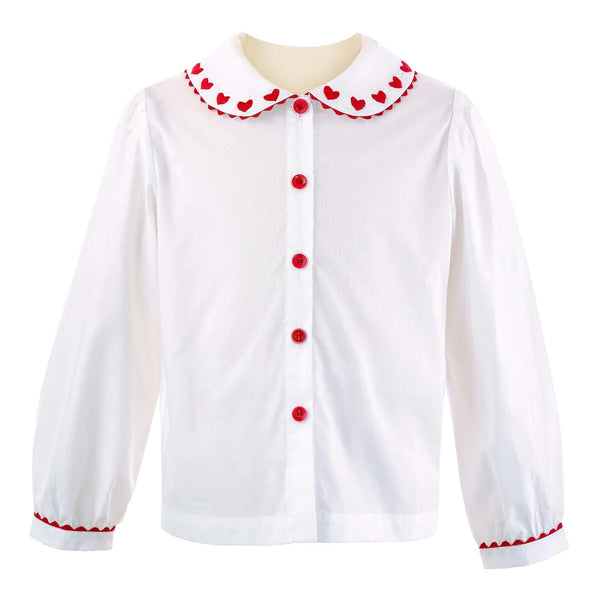 RACHEL RILEY~ Heart embroidered blouse