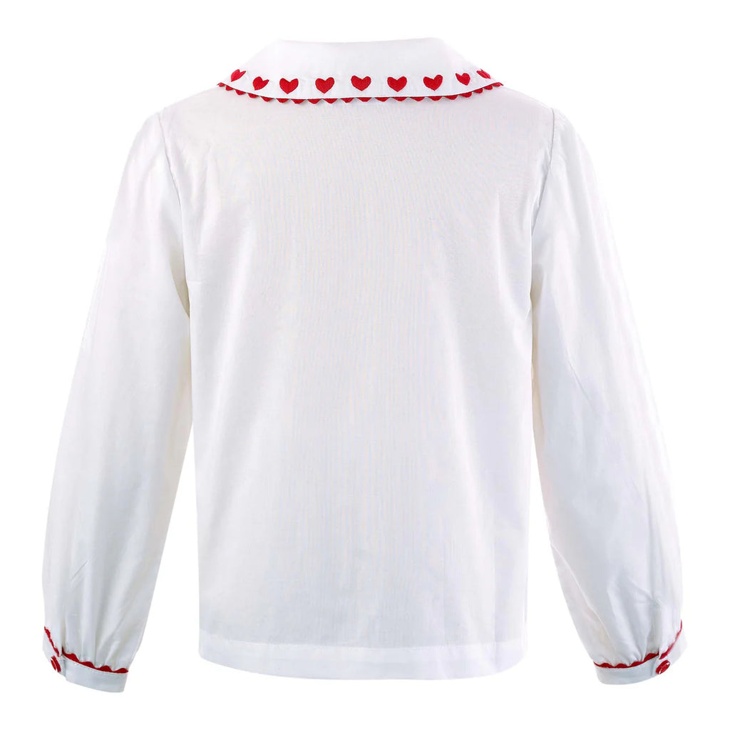 RACHEL RILEY~ Heart embroidered blouse