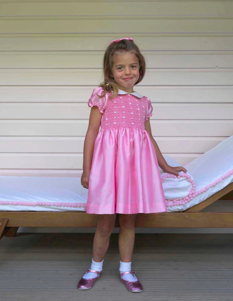RACHEL RILEY~ Taffeta rosebud smocked party dress