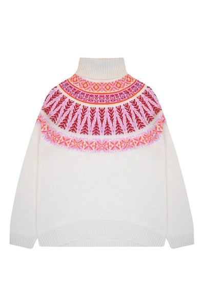 JUMPER 1234~ Snowflake cable roll collar
