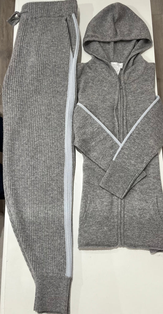 ARLOTTA~ 2 pc cashmere racer stripe hoodie/jogger set.#3221/2031