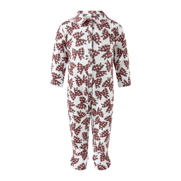 RACHEL RILEY~ Tartan bow /Gingerbread babygro