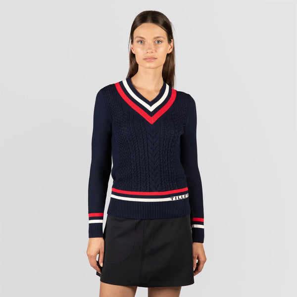 TILLEY~ Preppy deep v sweater