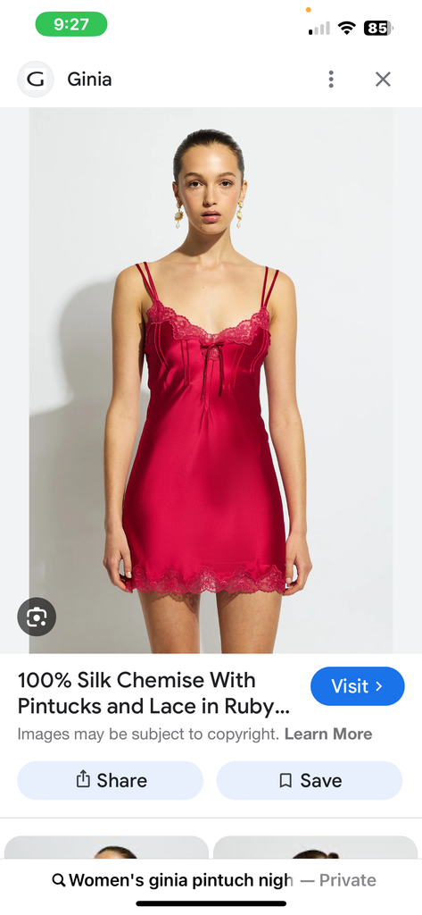 GINIA~ Pintuck silk chemise