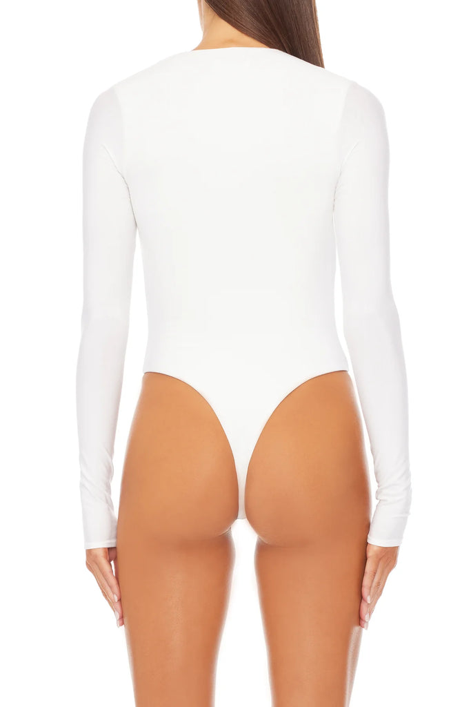 ETERNE~ Bodysuit with long sleeve and deep V