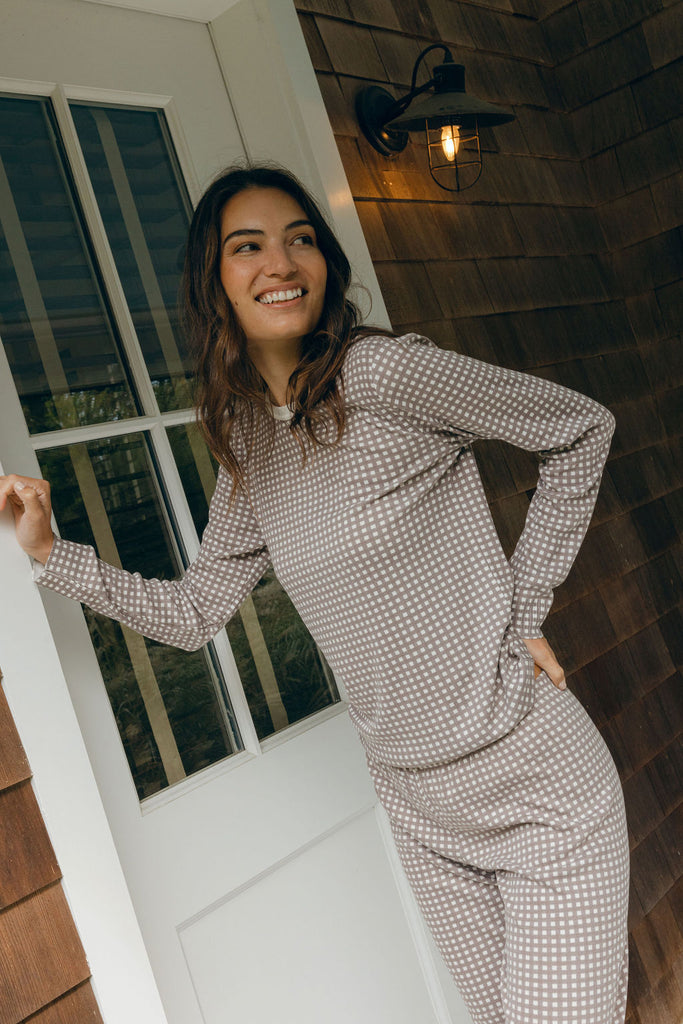 Polkadot RACHEL SLOUCHY - Brown Gingham Print