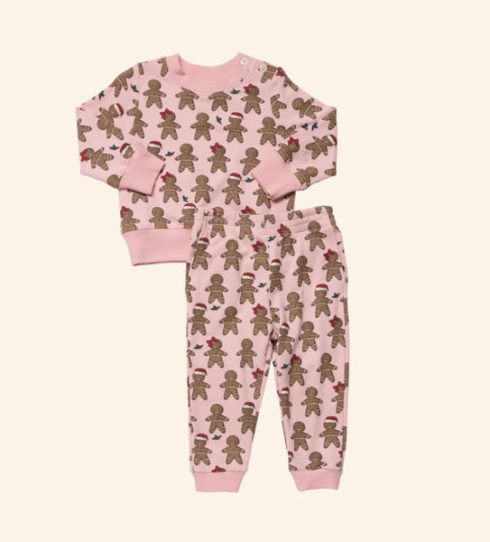 PINK CHICKEN- COOP~ Baby Jax jogger set Gingerbread cookie