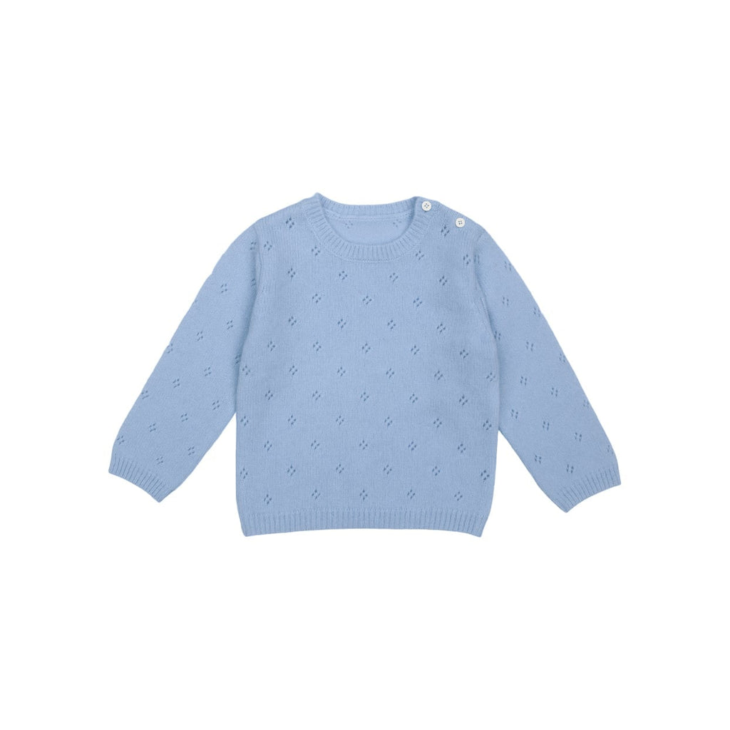 MILLEDEUX~ Baby cashmere pointelle crewneck