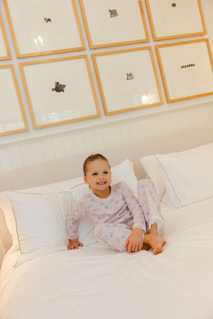 Girls Rach Slouchy Long Sleeve Tee & Wide Leg Pant Set - Ice Cream Print