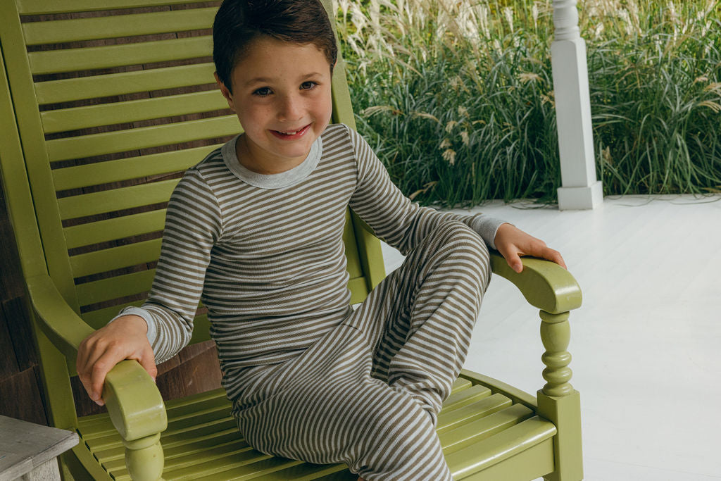 Boys Loden Heather Grey Sailor Stripe - Lookbook