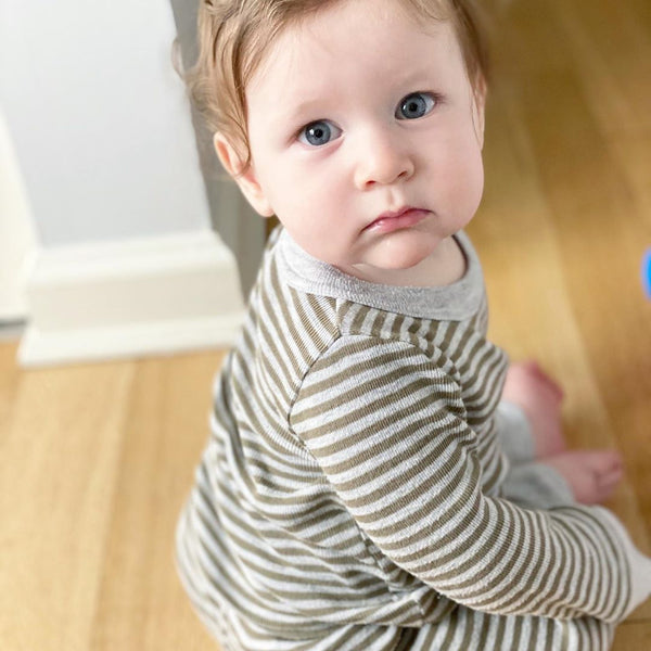 Boys Loden Heather Grey Sailor Stripe - Lookbook