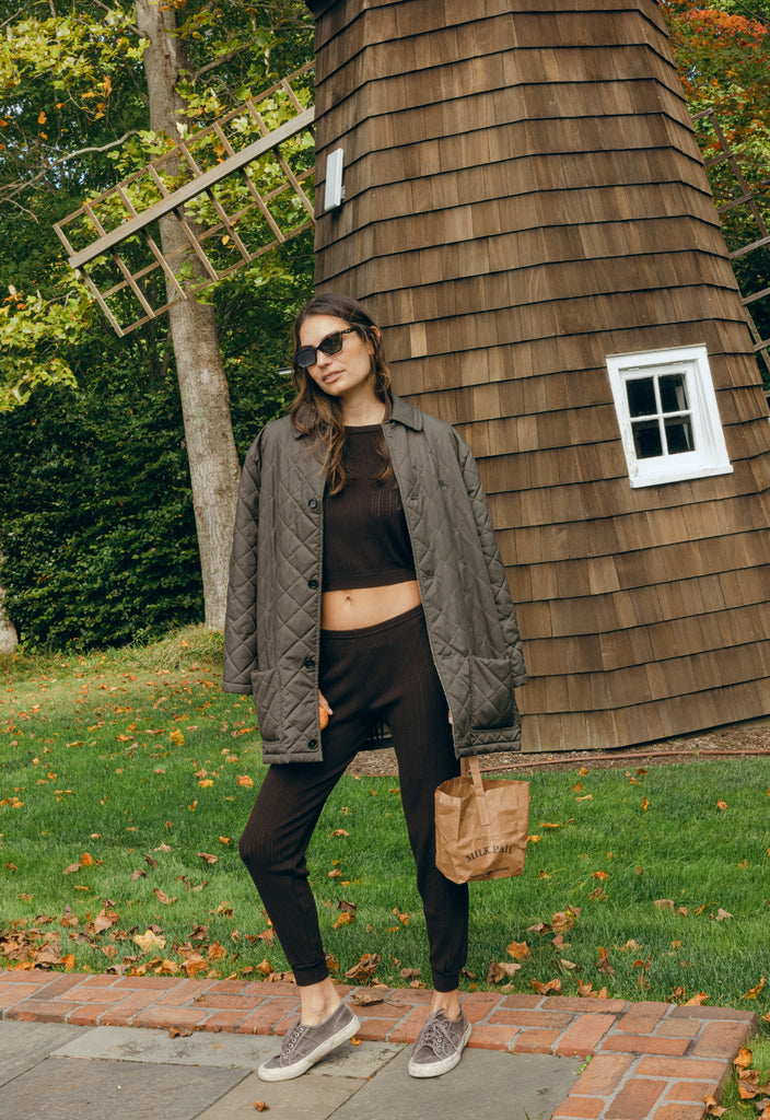 Polkadot JOGGER - Brown Windsor Pointelle