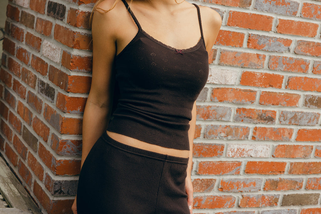 Brown Hearts Pointelle - Lookbook