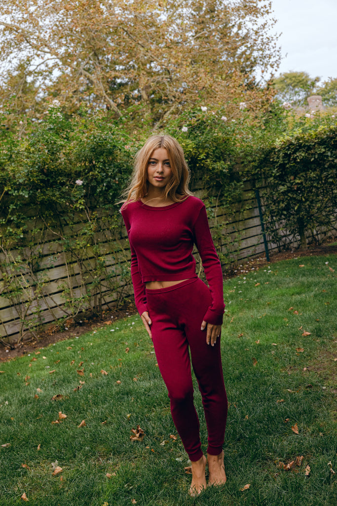 Polkadot JOGGER - Mulberry Hearts Pointelle