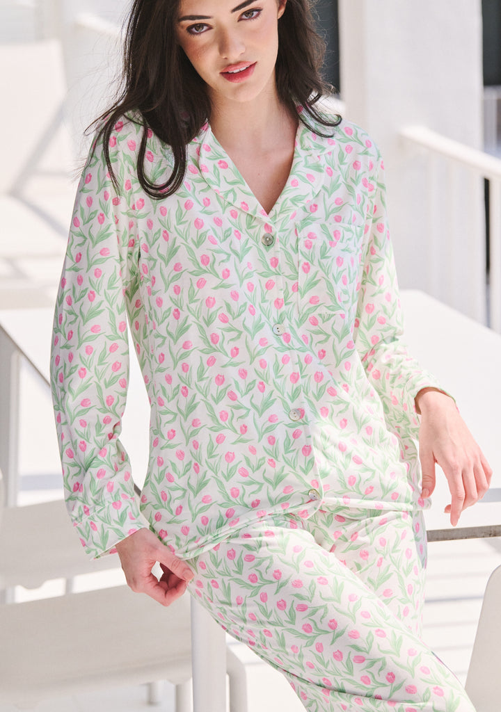 Polkadot CHARLEY Pajama Set - Tulip Print -New!