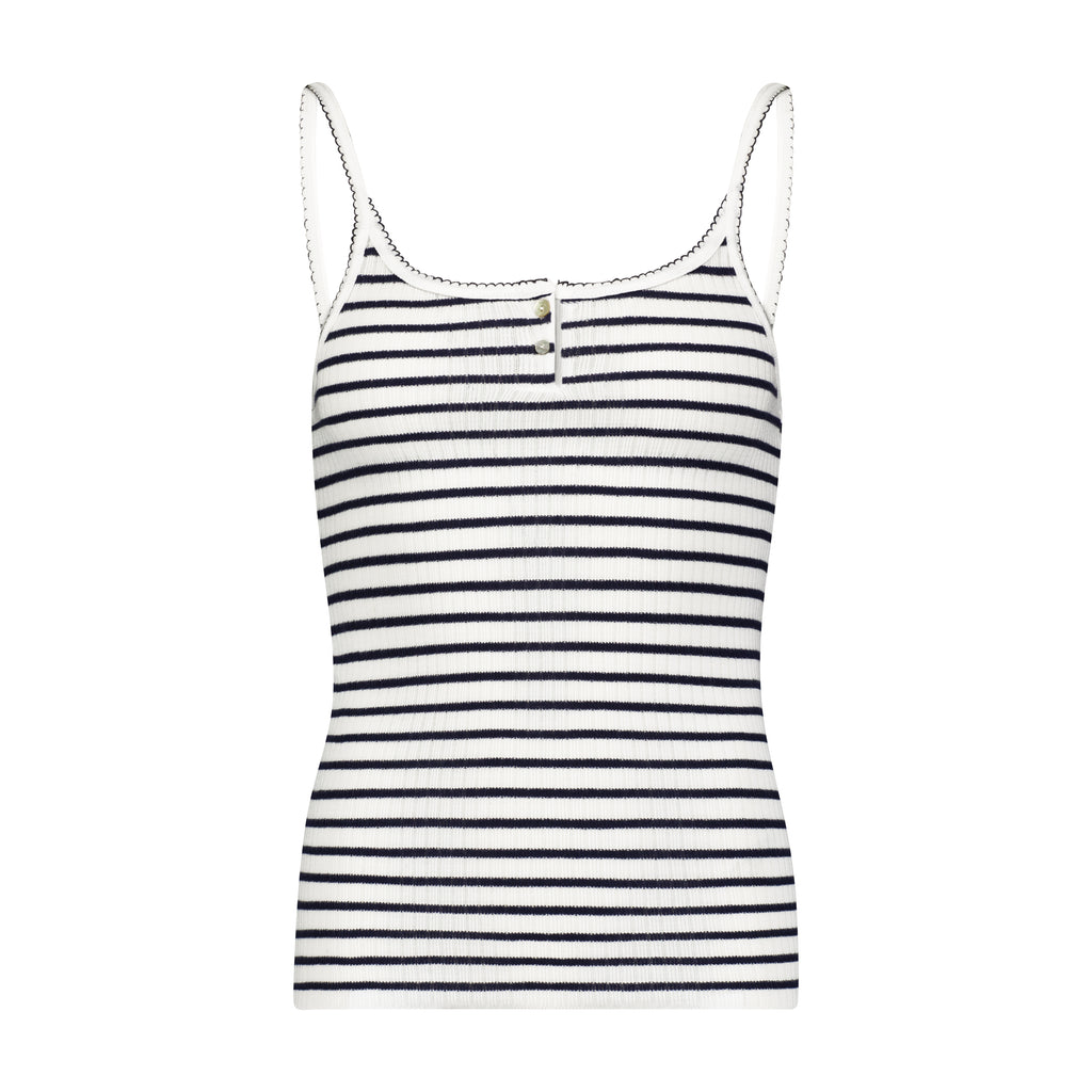 Polkadot SET Scoop Cami & Long Short - Breton Rib Stripe