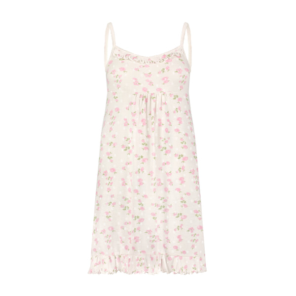 Polkadot RUFFLE GOWN - Pink Garden Pointelle