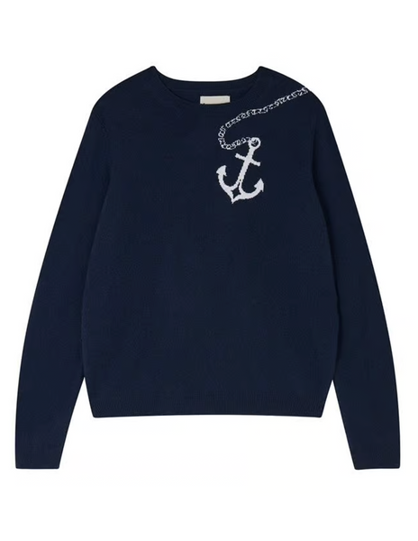 JUMPER 1234~ Anchor cashmere crewneck sweater