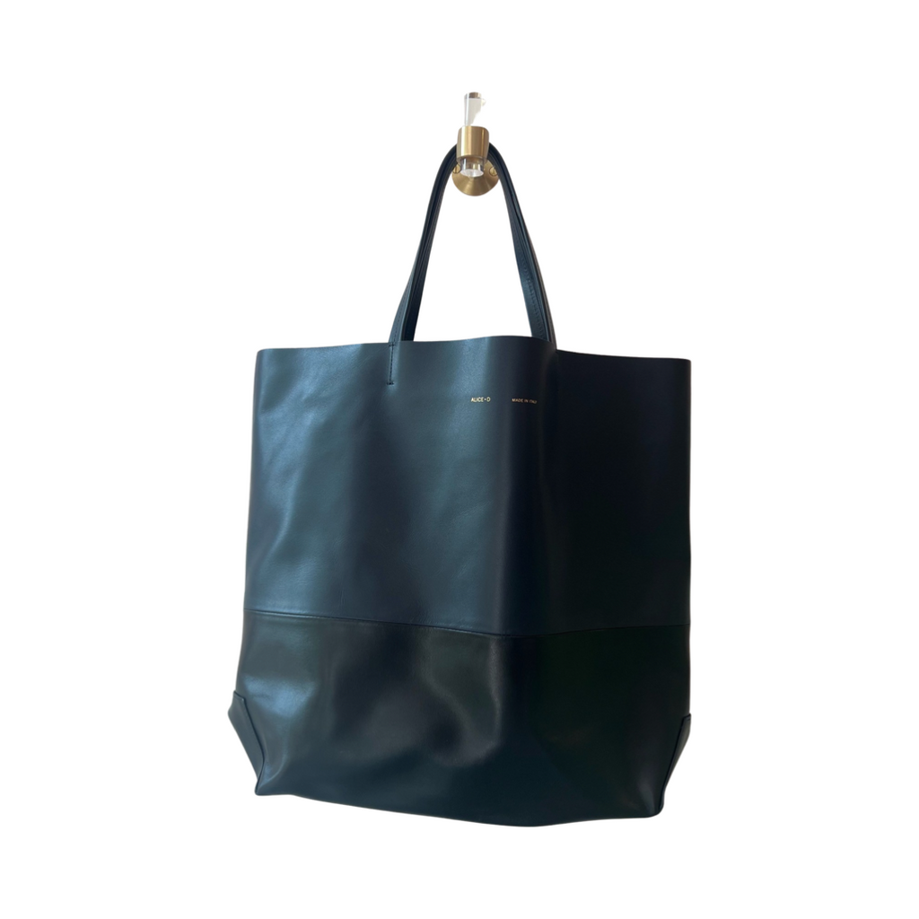 ALICE D.~ Large leather/leather tote bag is